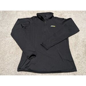 Subway Black 1/4 Zip Long Sleeve Pullover Athletic Shirt Women Medium